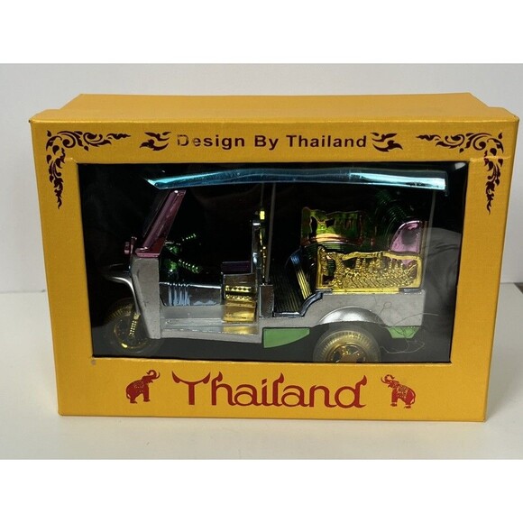 Tuk Tuk Taxi Car Model Thailand Moving Wheel Motorcycle Rickshaw Collectible NIB - Picture 9 of 9